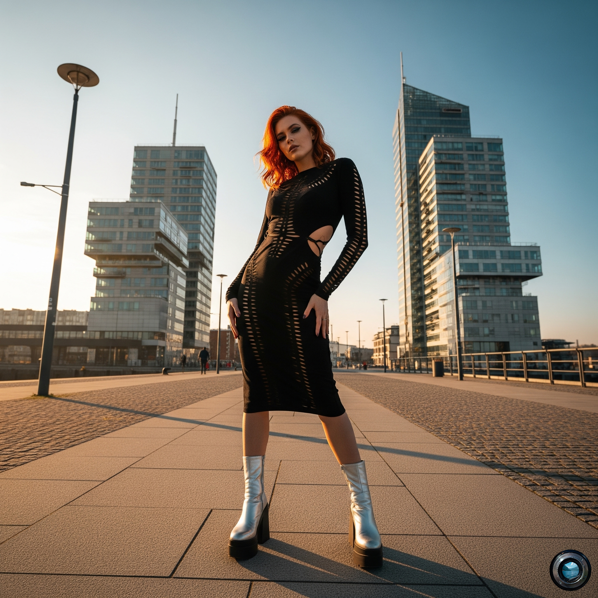 Portret fashion modelki w miejskiej scenerii Gdyni