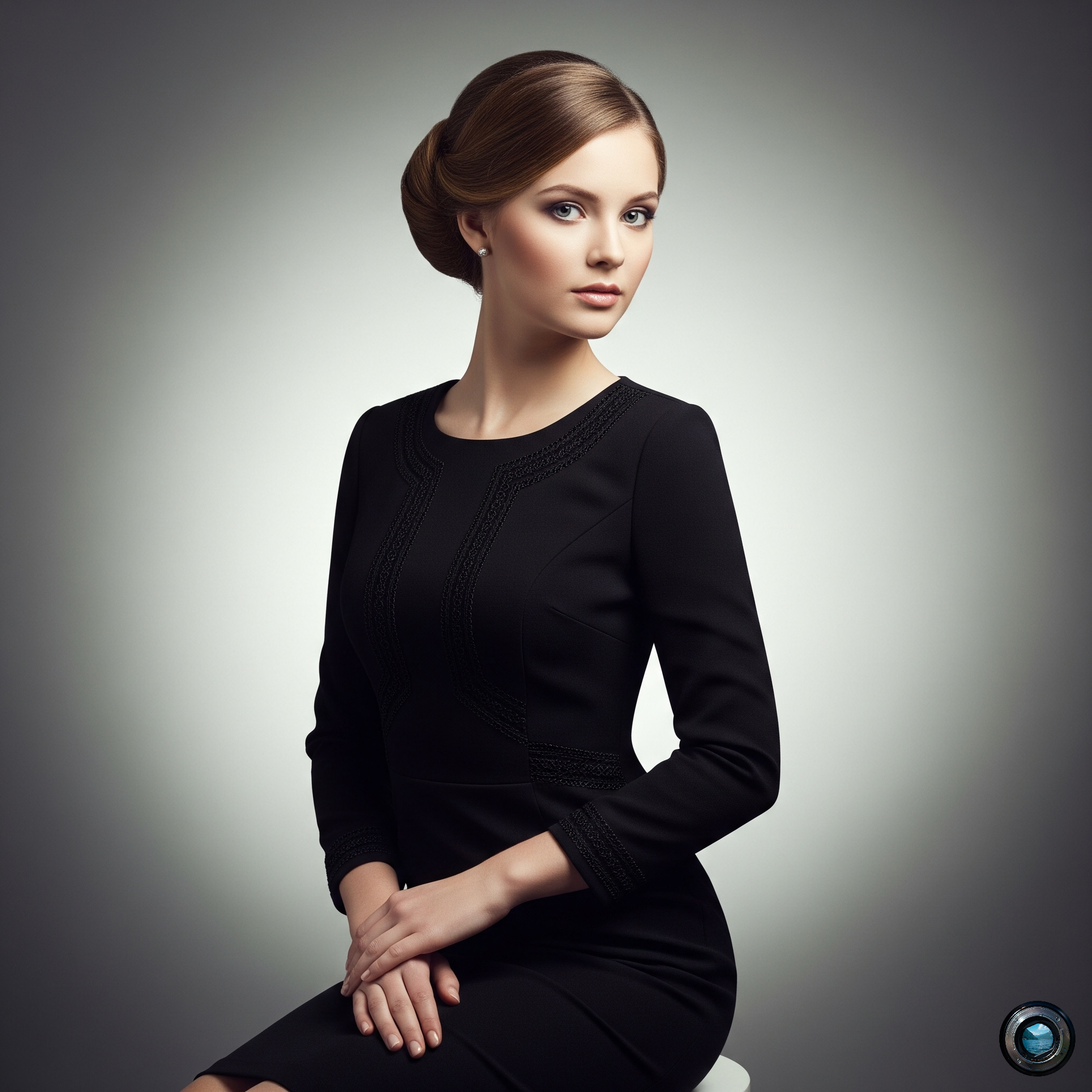 Portret kobiety w studio, z miękkim oświetleniem